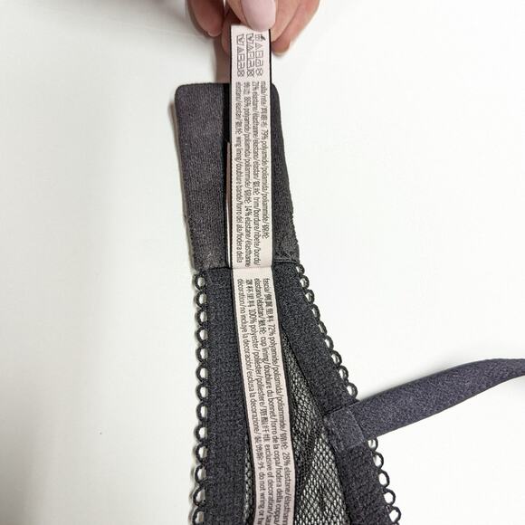 Victoria's Secret Dream Angels Black Lace Polka Dot Bra Size 34DD - Picture 5 of 8